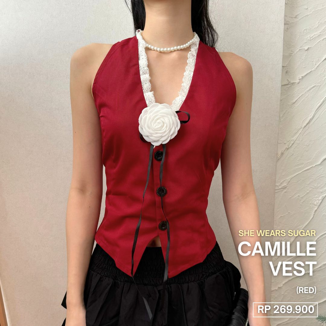 She Wears Sugar -- Camille Vest | Atasan Wanita | Outfit Korea | Rompi