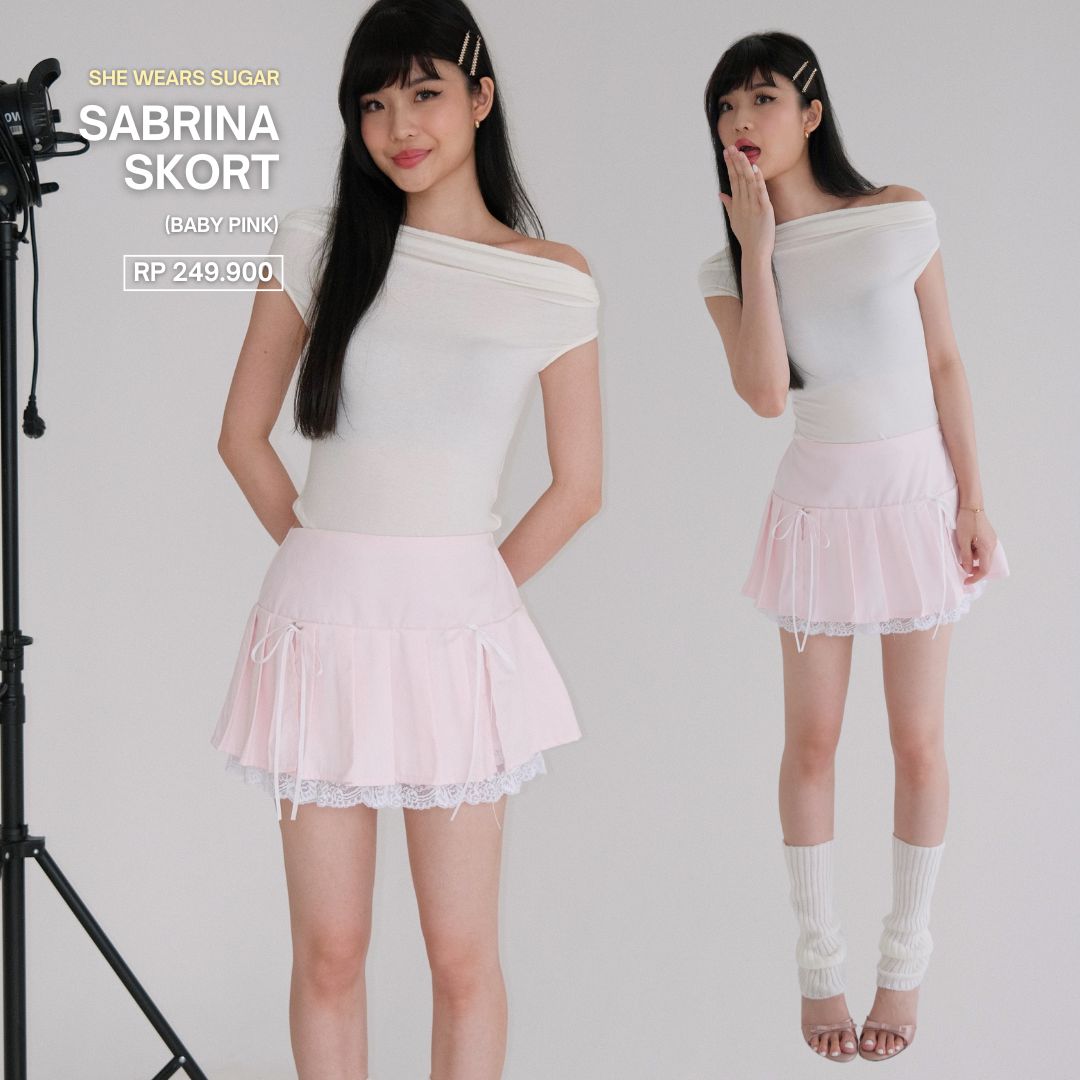 SHEWEARSSUGAR x ZETA BLANCO - Sabrina Skort | Skort Wanita | Outfit Korea | Coquette Aesthetic