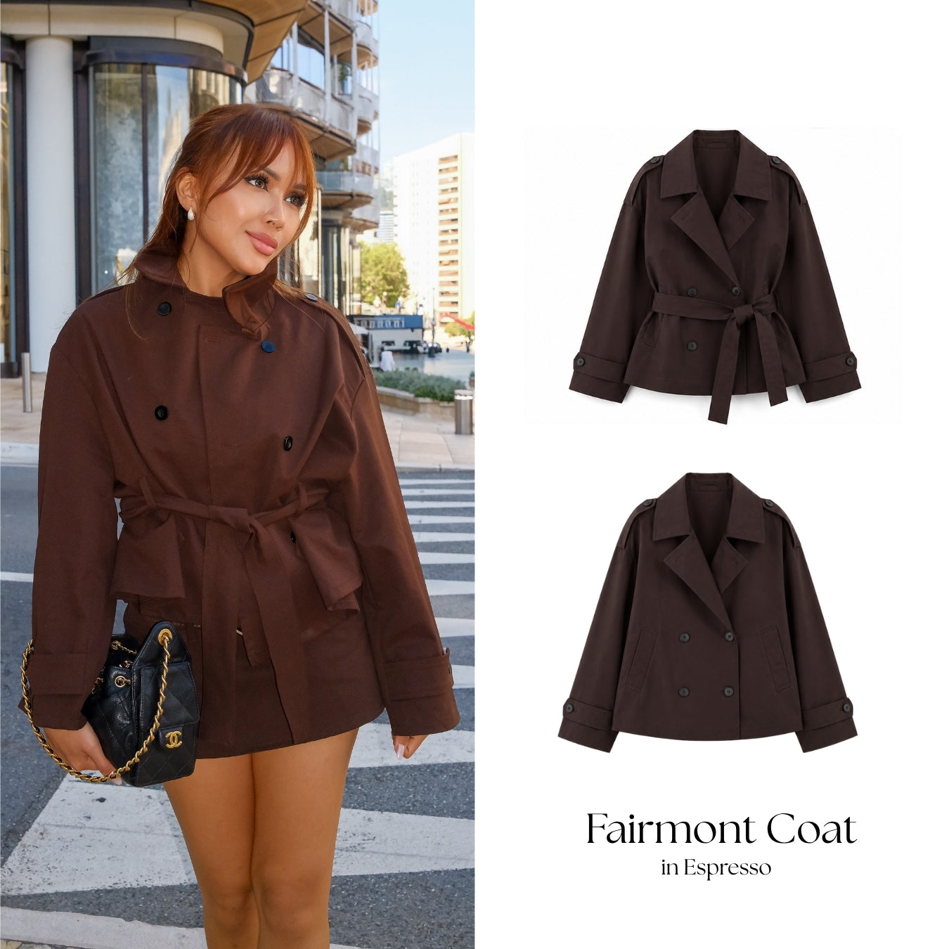 She Wears Sugar – Fairmont Trench Coat | Outer Wanita Trench Coat Korean Style Office Outfit Outer Premium Wanita