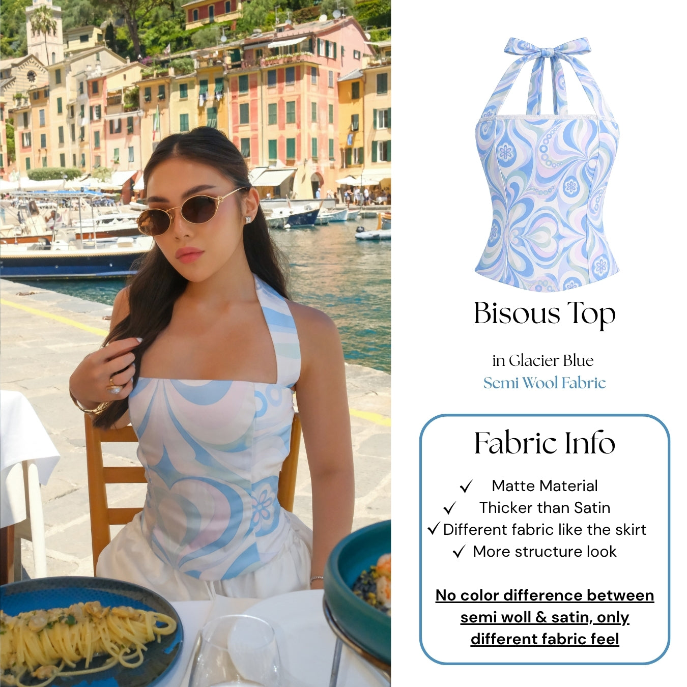 She Wears Sugar – Bisous Top | Halter Neck Top Satin Corset Top Y2K Print Korean Style Coquette Outfit