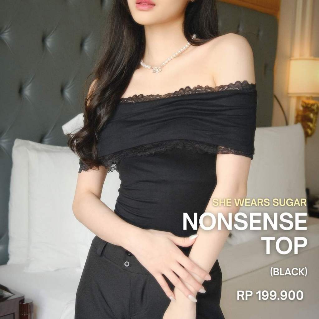 She Wears Sugar – Nonsense Top | Halter Top Wanita Summer Bali Outfit Korean Style Coquette Top Resort Wear