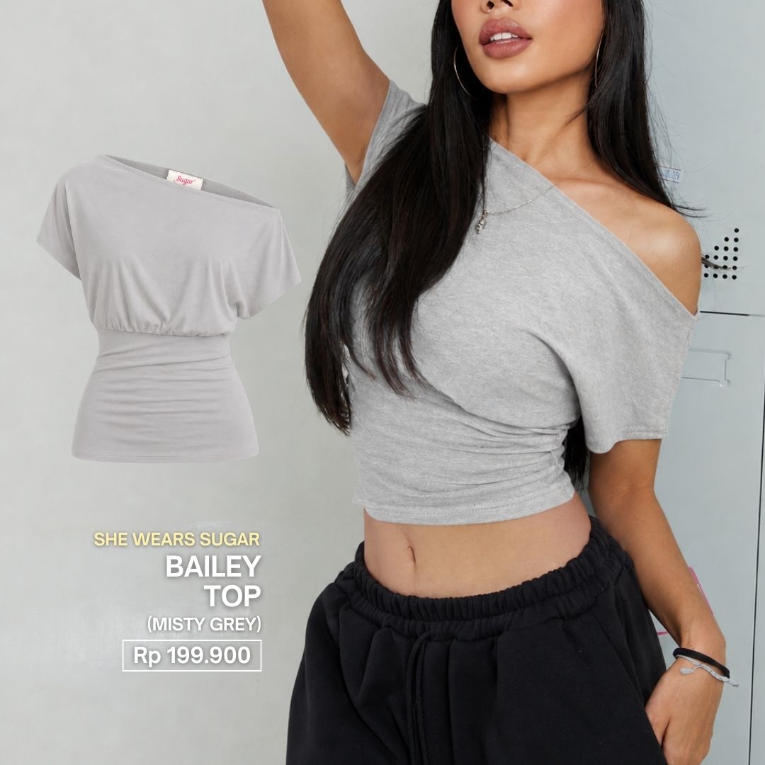 She Wears Sugar x Varrel Rievera – Bailey Fitted Top | Kaos Wanita Fitted Tee T Shirt Wanita Atasan Cewe Korean Style Fit Body