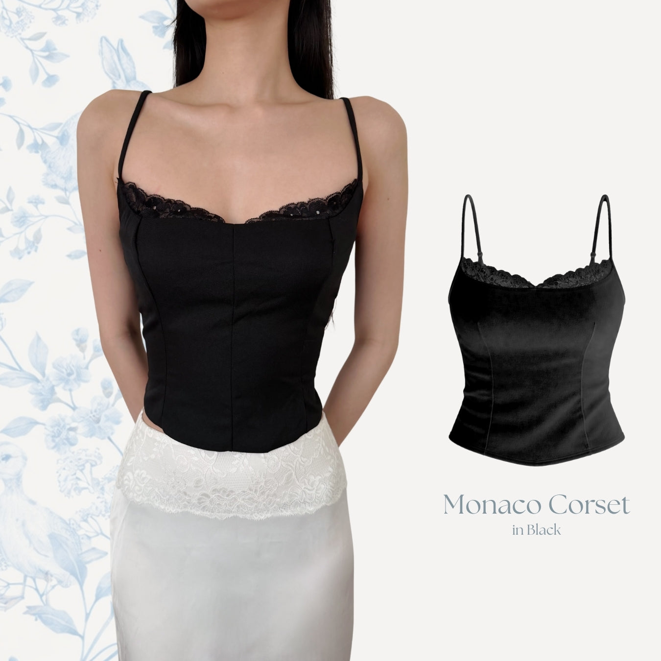 She Wears Sugar x Isabella – Monaco Corset Top | Corset Top Wanita Fit Body Baju Atasan Cewe Korean Style
