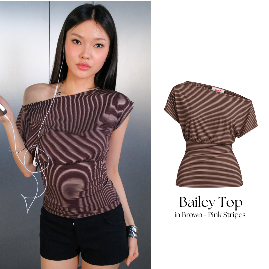 She Wears Sugar x Varrel Rievera – Bailey Fitted Top | Kaos Wanita Fitted Tee T Shirt Wanita Atasan Cewe Korean Style Fit Body