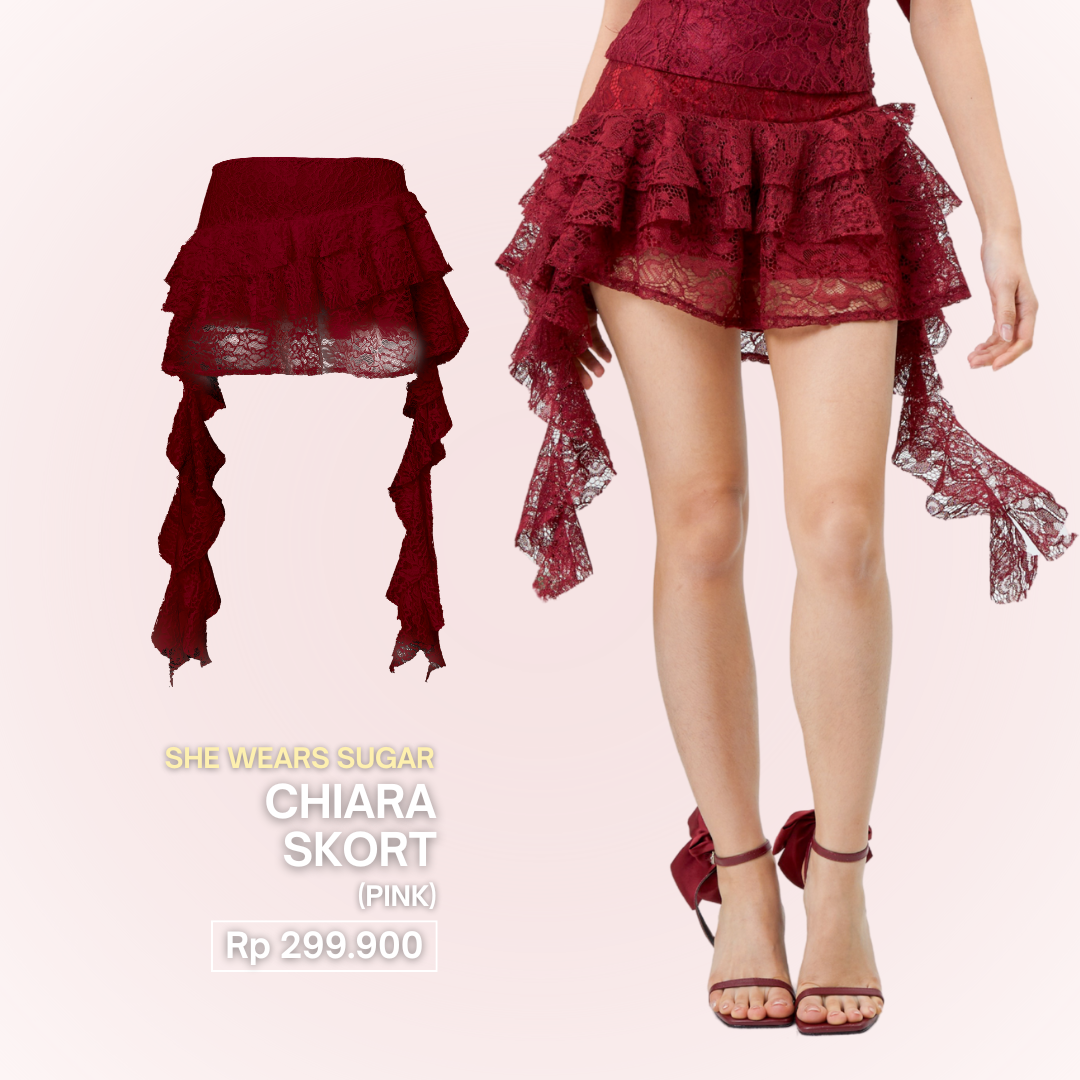 Shewearssugar Chiara Skort | Skort Wanita | Bawahan Wanita | Coquette Aesthetic