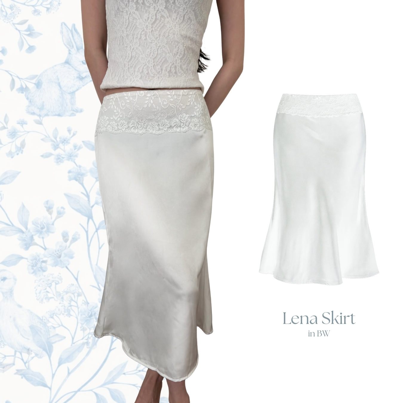 She Wears Sugar x Isabella – Lena Lace Midi Skirt | Rok Wanita Midi Lace Skirt Rok Renda Korean Style