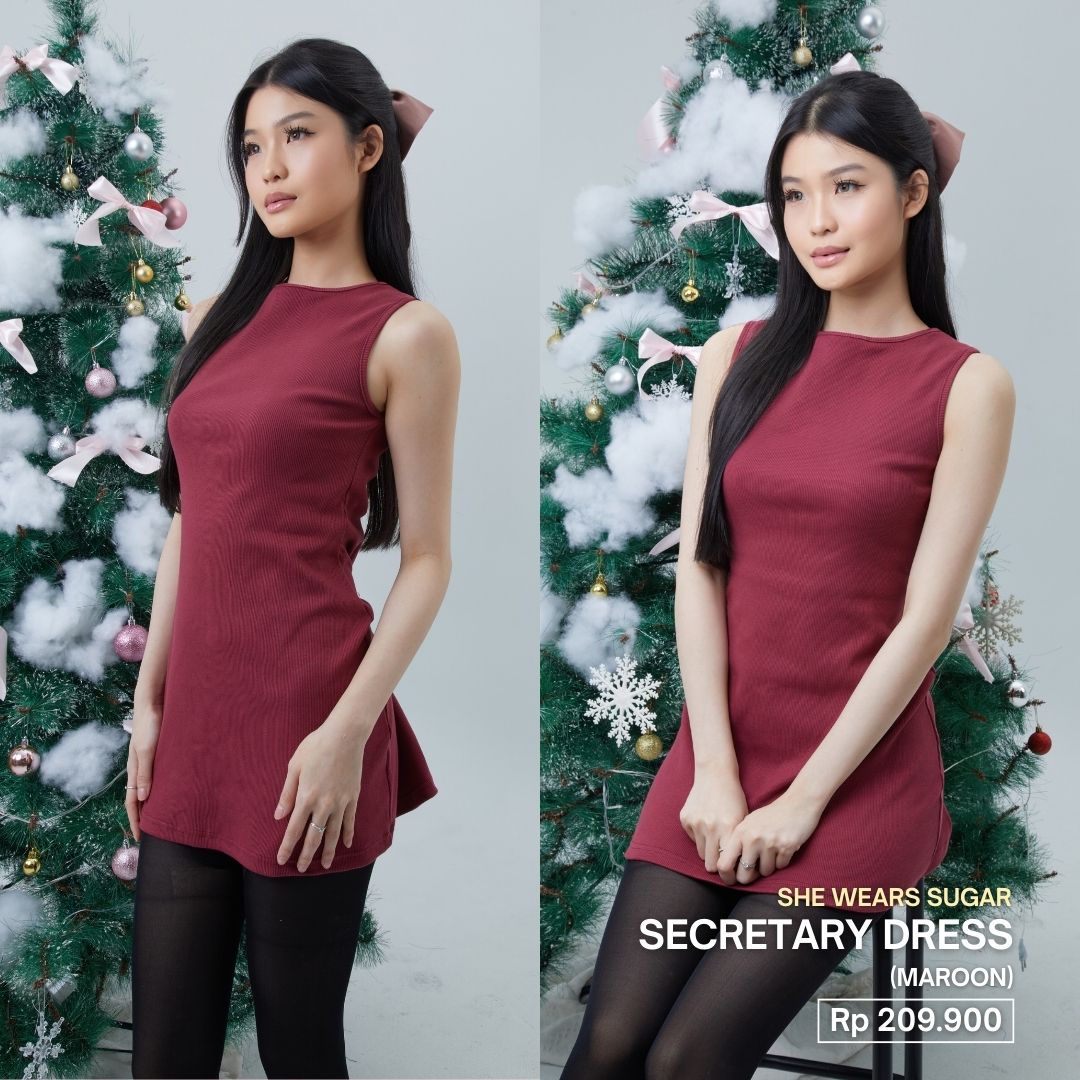 She Wears Sugar – Secretary Dress | Dress Wanita Mini Rib Formal Korean Style Fit Body Outfit Kerja