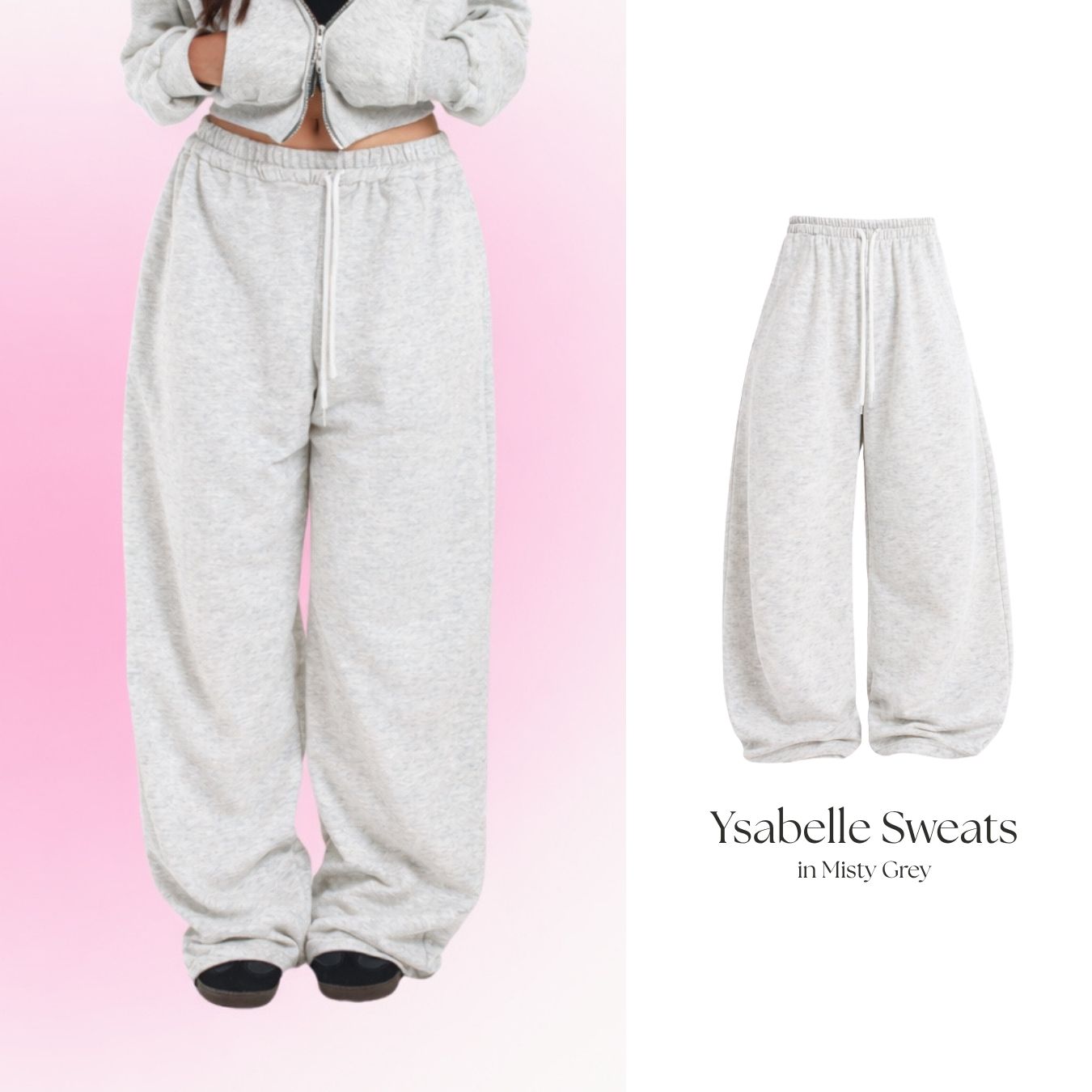 She Wears Sugar x Varrel Rievera – Ysabelle Oversized Sweatpants | Jogger Wanita Loose Fit Summer Bali Outfit Streetwear