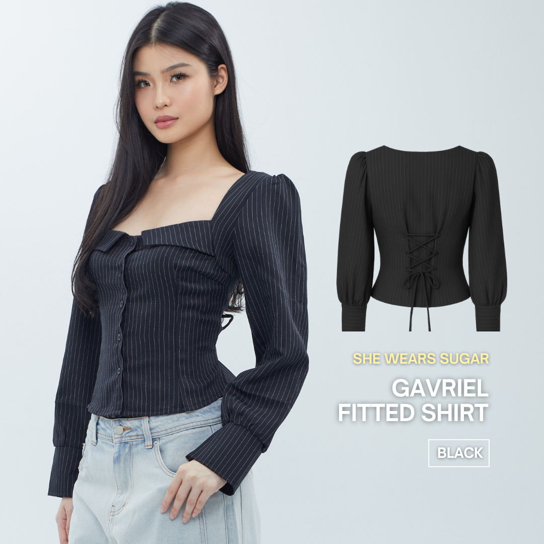 She Wears Sugar – Gavriel Top | Kemeja Wanita Fitted Shirt Atasan Wanita Baju Fit Body Top Korean Style