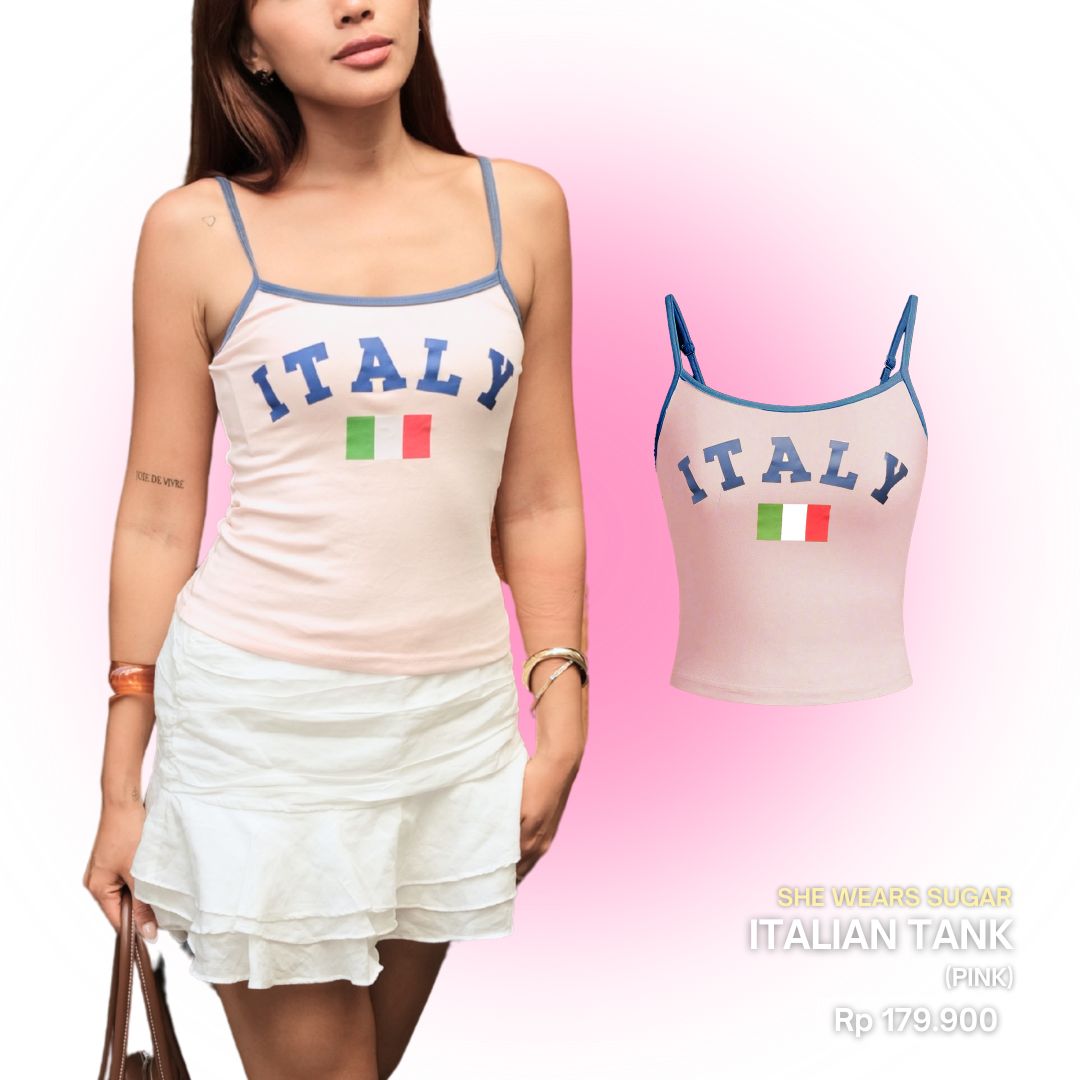 Shewearssugar - Italian Tank | Tank Top Wanita | Atasan Wanita | Coquette