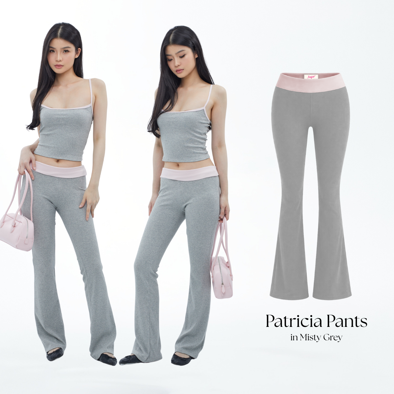 She Wears Sugar – Patricia Set | Tank Top Wanita Celana Training Wanita Sweatpants Wanita Set Baju Wanita Korean Style Y2K Outfit Fit Body