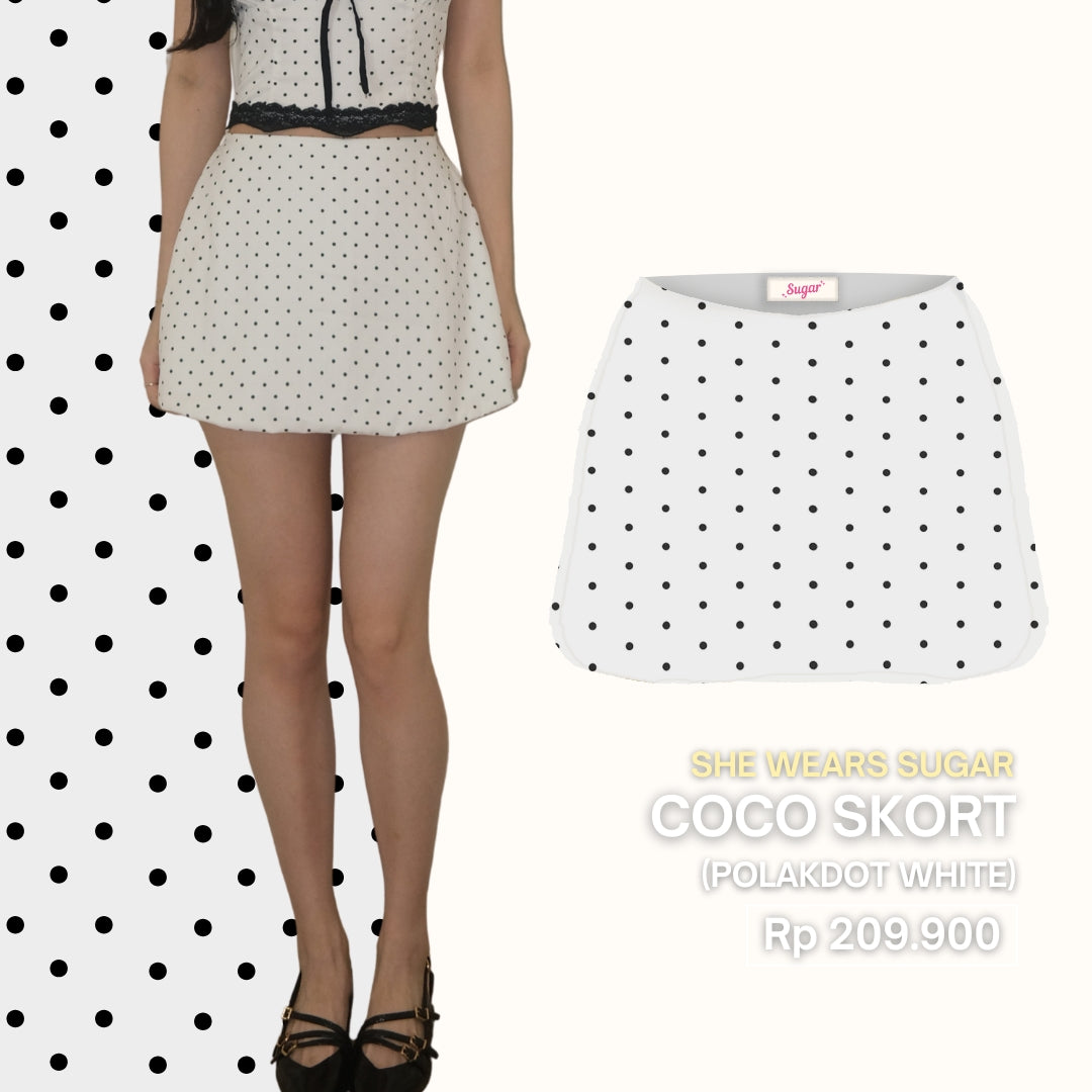 Shewearssugar - Coco Skort | Skirt | Rok Pendek | Organza | Motif Bunga | Wanita