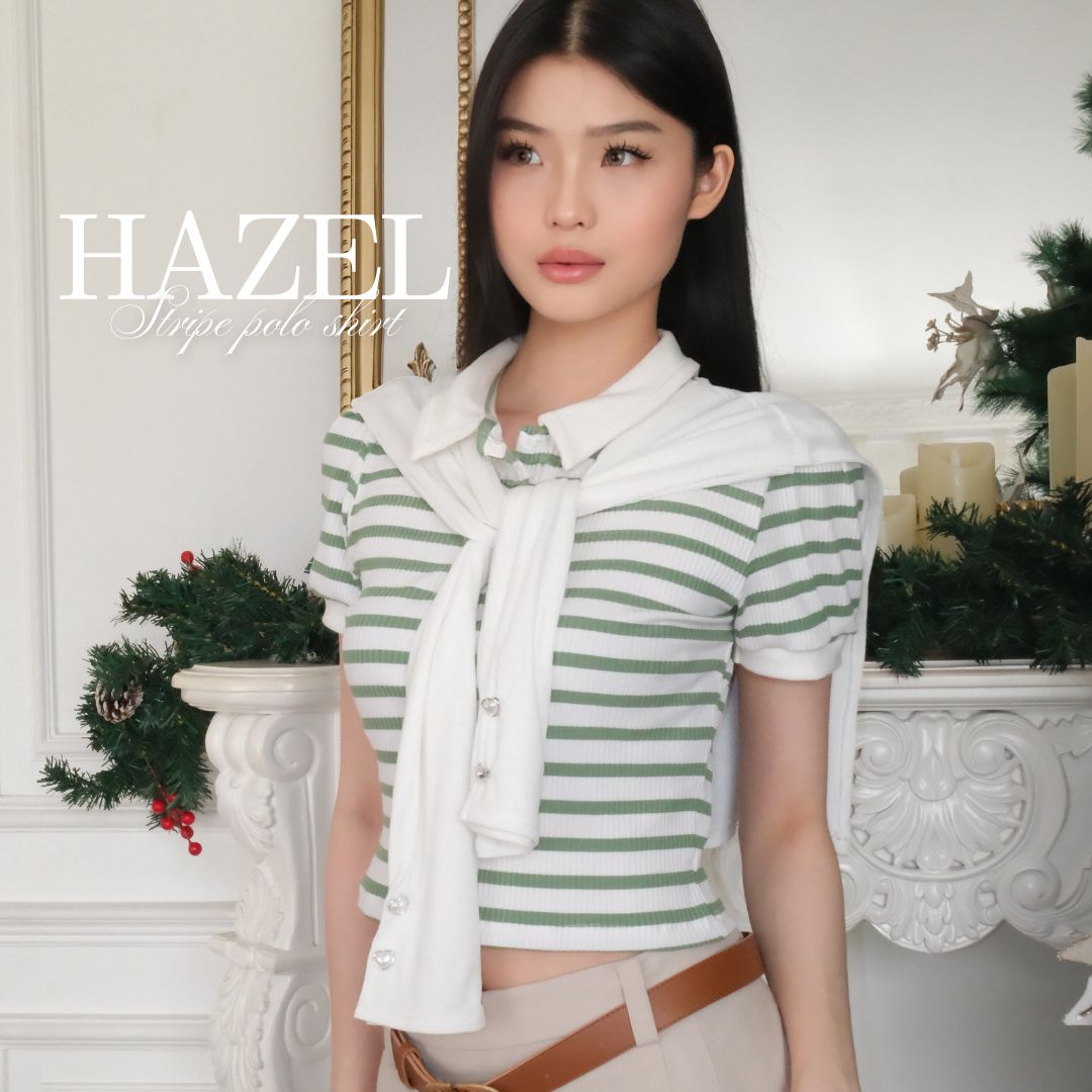 SHEWEARSSUGAR -- Hazel Polo Shirt | Garis - Garis | Kaos Polo Wanita