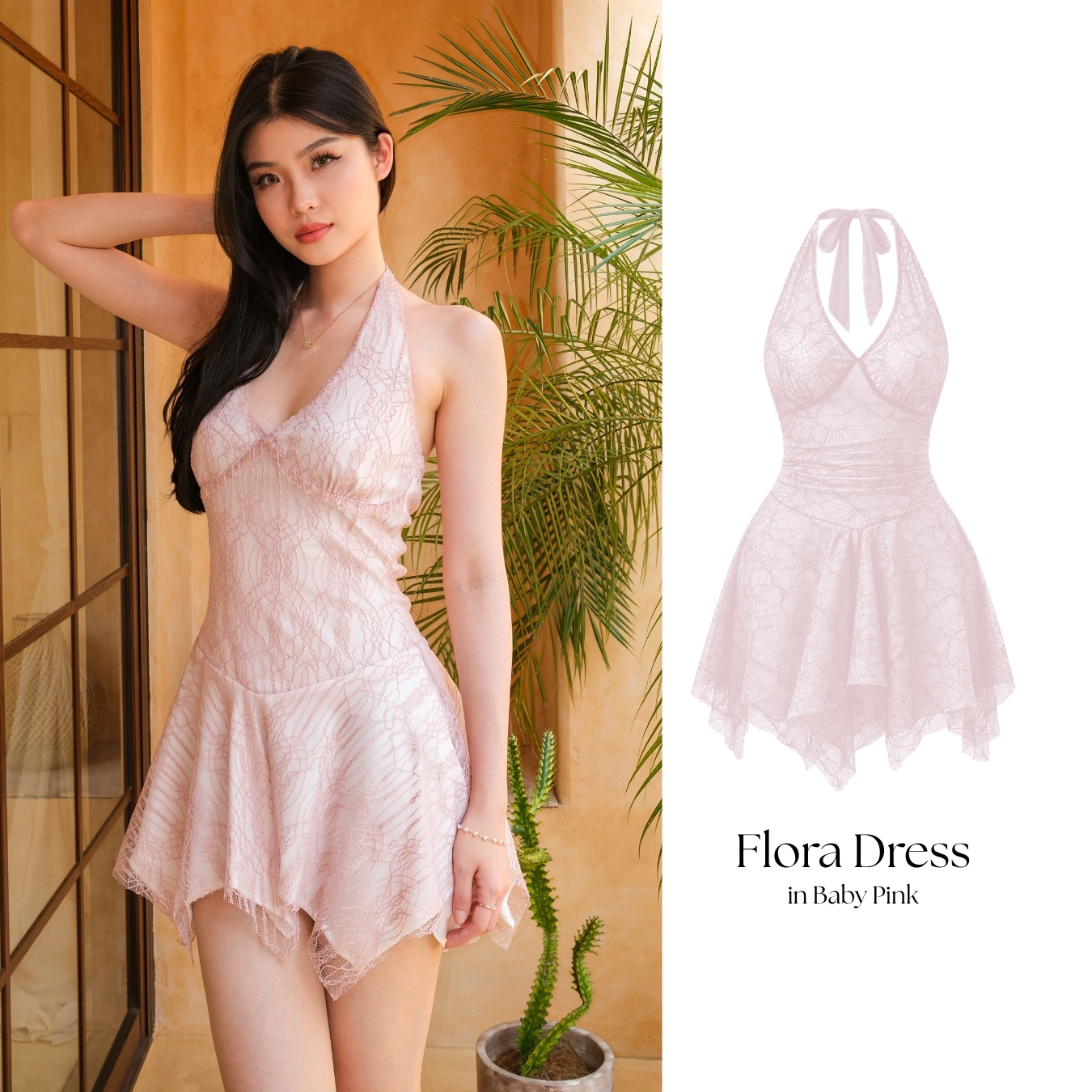 She Wears Sugar x Isabella – Flora Dress | Dress Wanita Mini Dress Summer Dress Beachwear Dres Korea Gaun Putih Outfit Korea Baju Wanita Terbaru