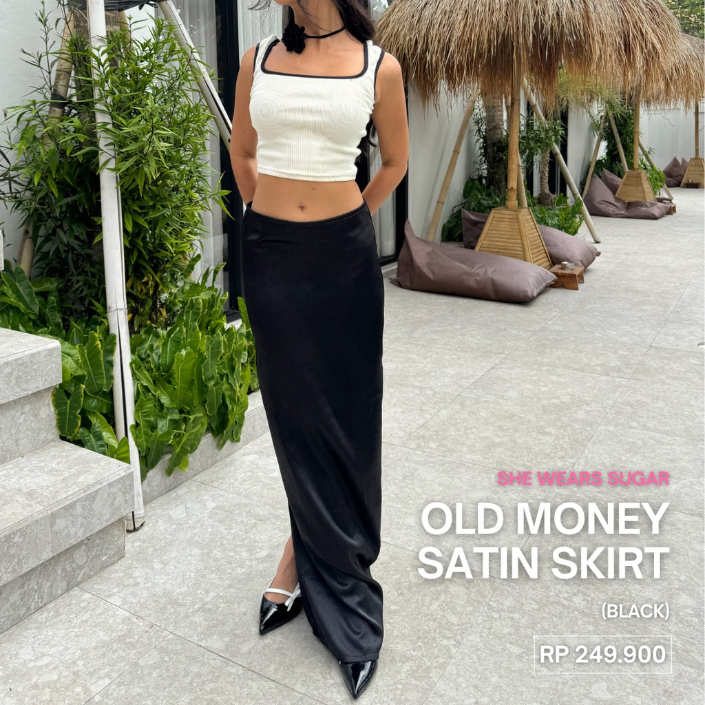 Shewearssugar Old Money Satin Maxi Skirt