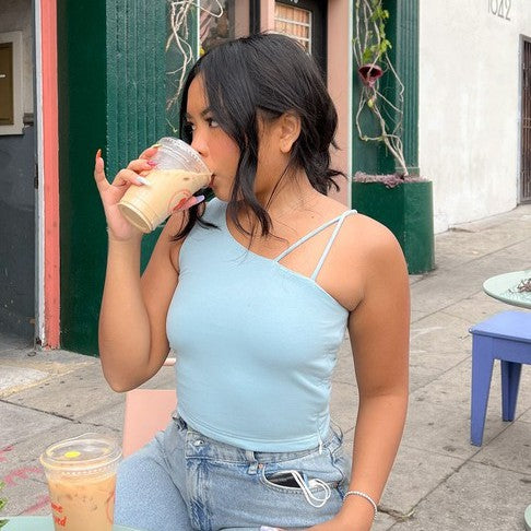 Literally Cut Out Assymetric Tank Top