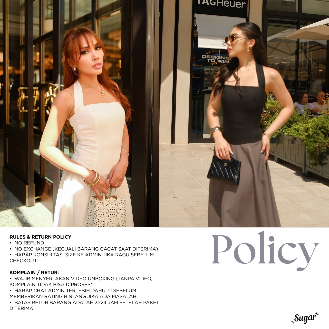 She Wears Sugar – Monte Carlo Dress | Midi Dress Wanita Halter Neck Dress Summer Dress Old Money Outfit Korean Style