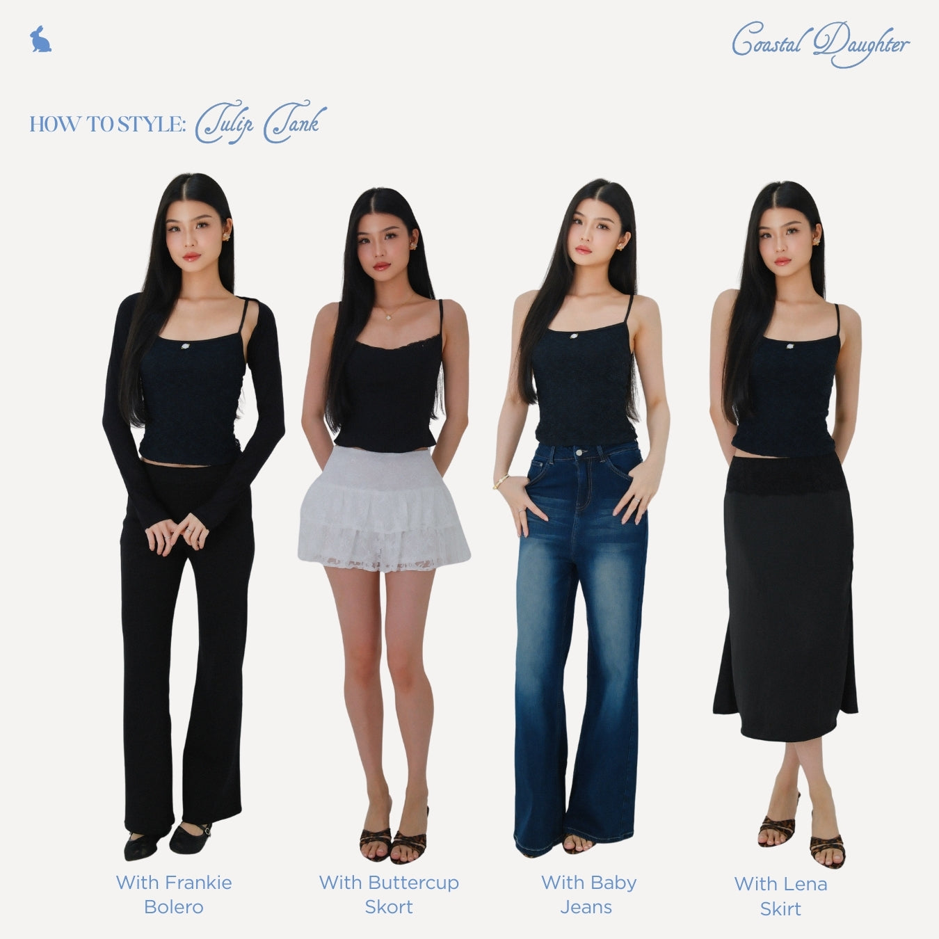 She Wears Sugar x Isabella – Tulip Tank | Tank Top Wanita Lace Fit Body Atasan Cewe Coquette Y2K Top