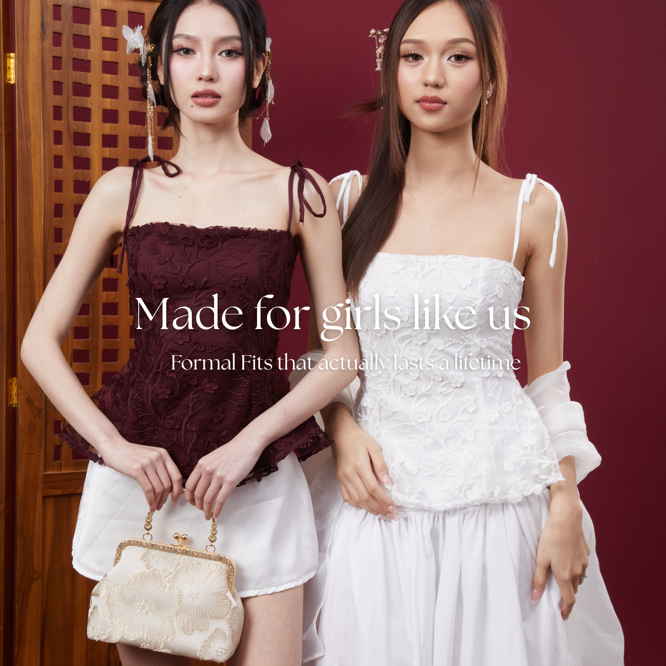 Shewearssugar – Mulan Top | Peplum Tulle Bordir Adjustable Strap Wanita