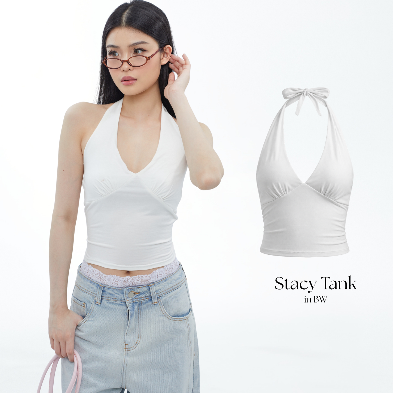 She Wears Sugar – Stacy Top | Tank Top Wanita Halter Neck Top Baju Atasan Wanita Terbaru Atasan Cewe Korean Style Fit Body