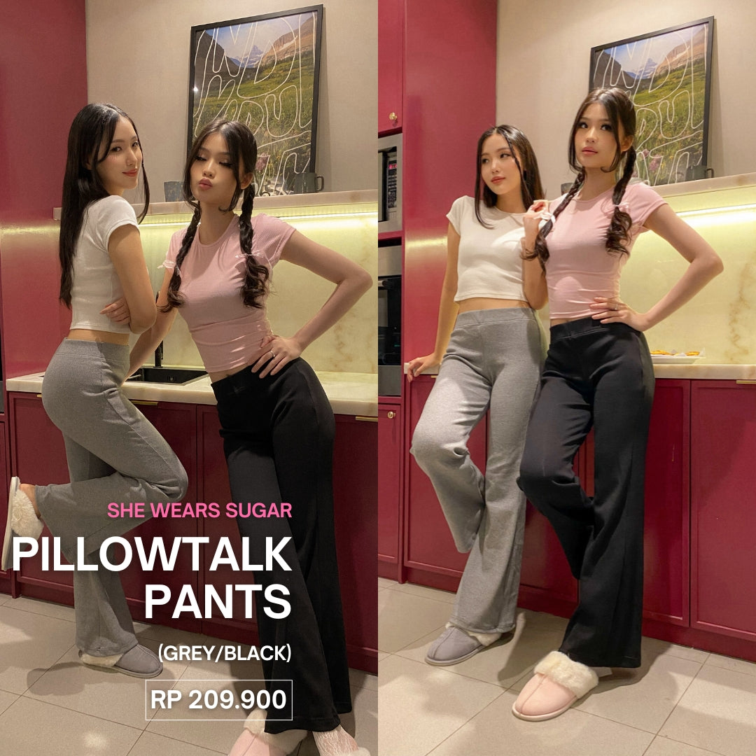 SHEWEARSSUGAR | Pillowtalk Pants | Celana Panjang Wanita | Bawahan Wanita | Flare Pants | Celana Tidur Wanita | Celana Santai | Celana Casual Wanita
