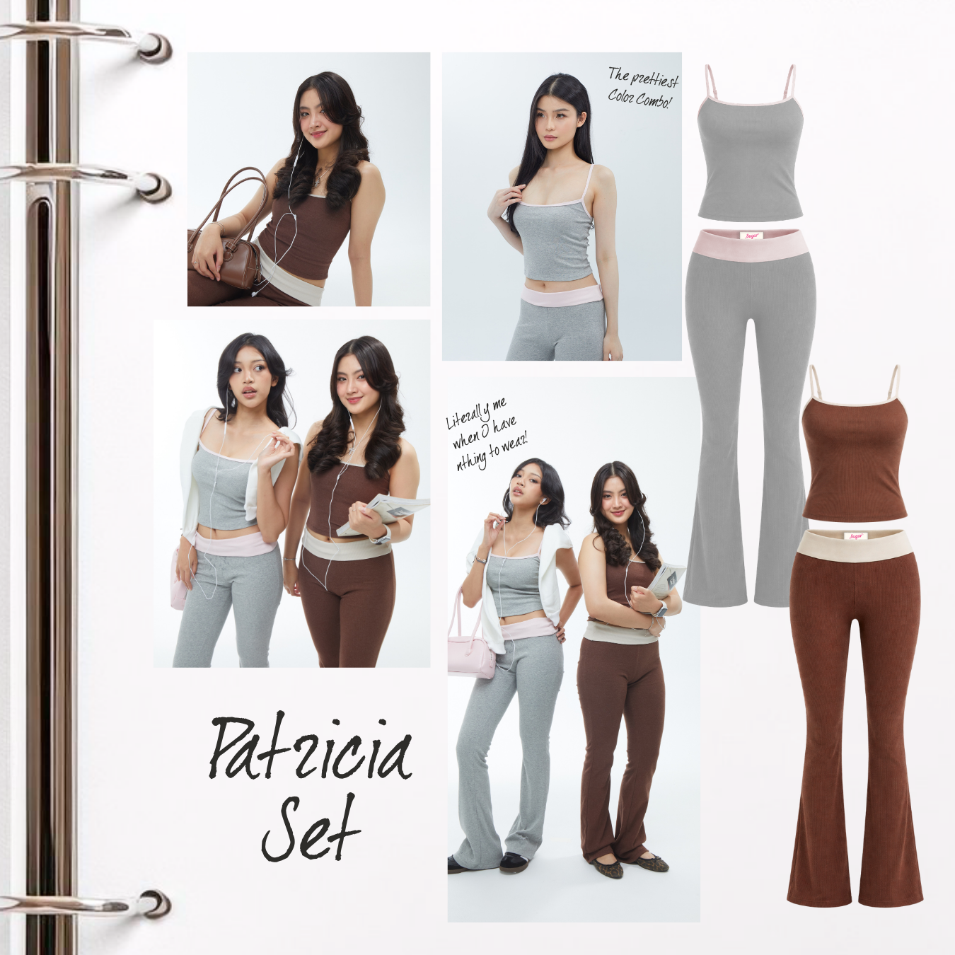 She Wears Sugar – Patricia Set | Tank Top Wanita Celana Training Wanita Sweatpants Wanita Set Baju Wanita Korean Style Y2K Outfit Fit Body