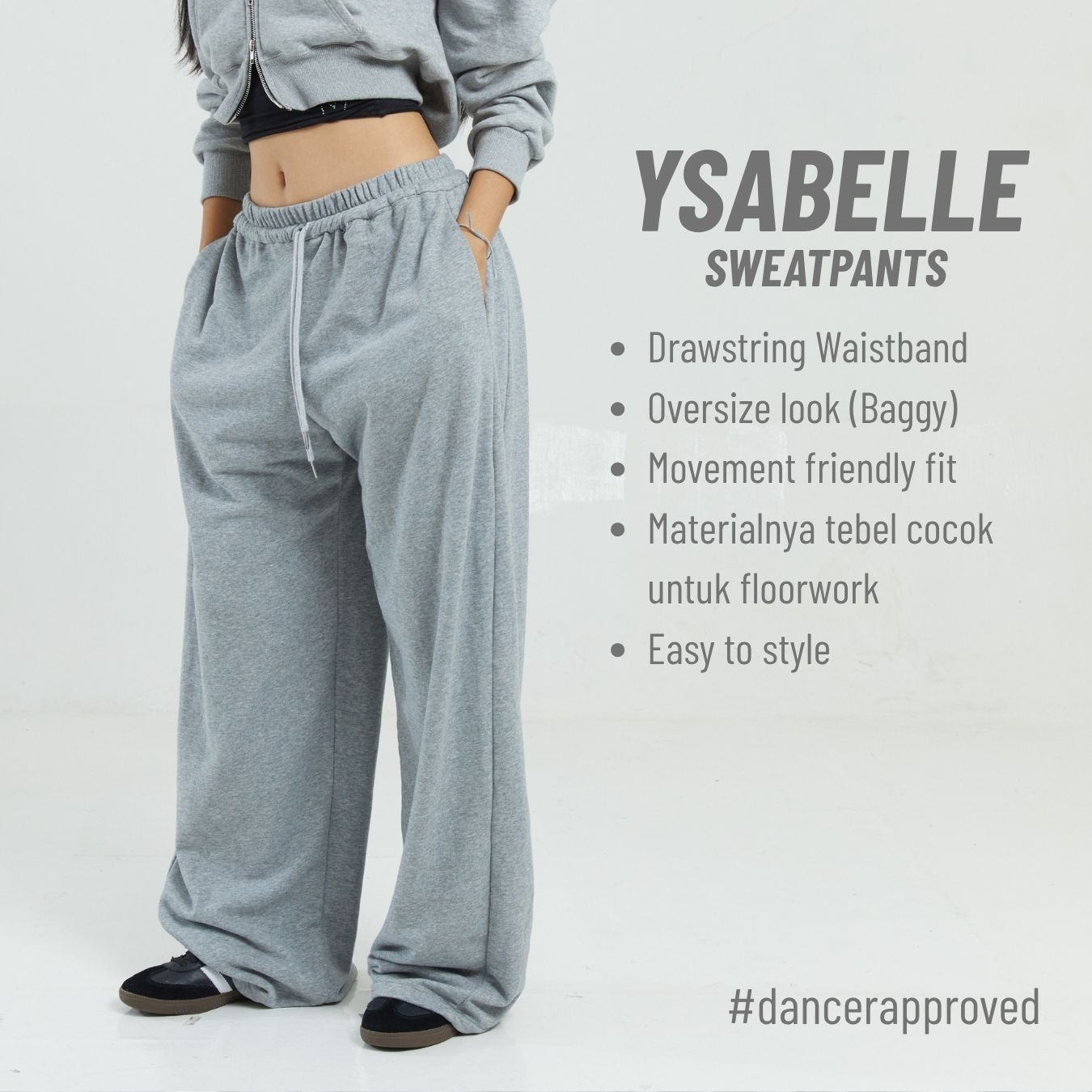 She Wears Sugar x Varrel Rievera – Ysabelle Oversized Sweatpants | Jogger Wanita Loose Fit Summer Bali Outfit Streetwear