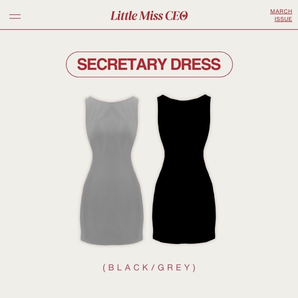 She Wears Sugar – Secretary Dress | Dress Wanita Mini Rib Formal Korean Style Fit Body Outfit Kerja