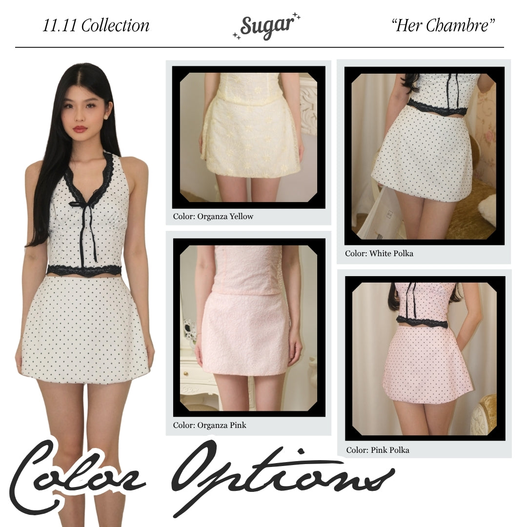 Shewearssugar - Coco Skort | Skirt | Rok Pendek | Organza | Motif Bunga | Wanita