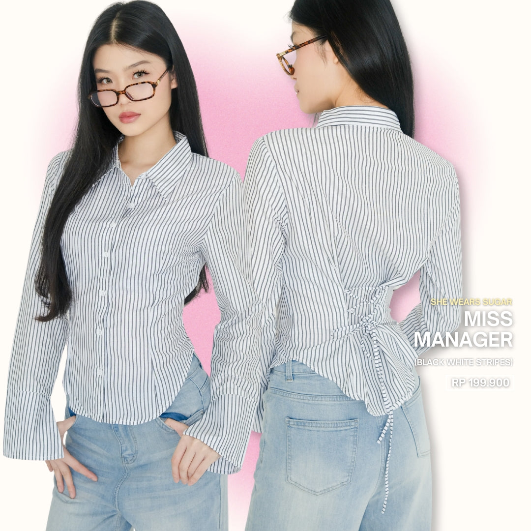 SHEWEARSSUGAR x SHAGUFFTA - Miss Manager Shirt | Shirt Wanita Ngantor | Atasan Wanita Kemeja