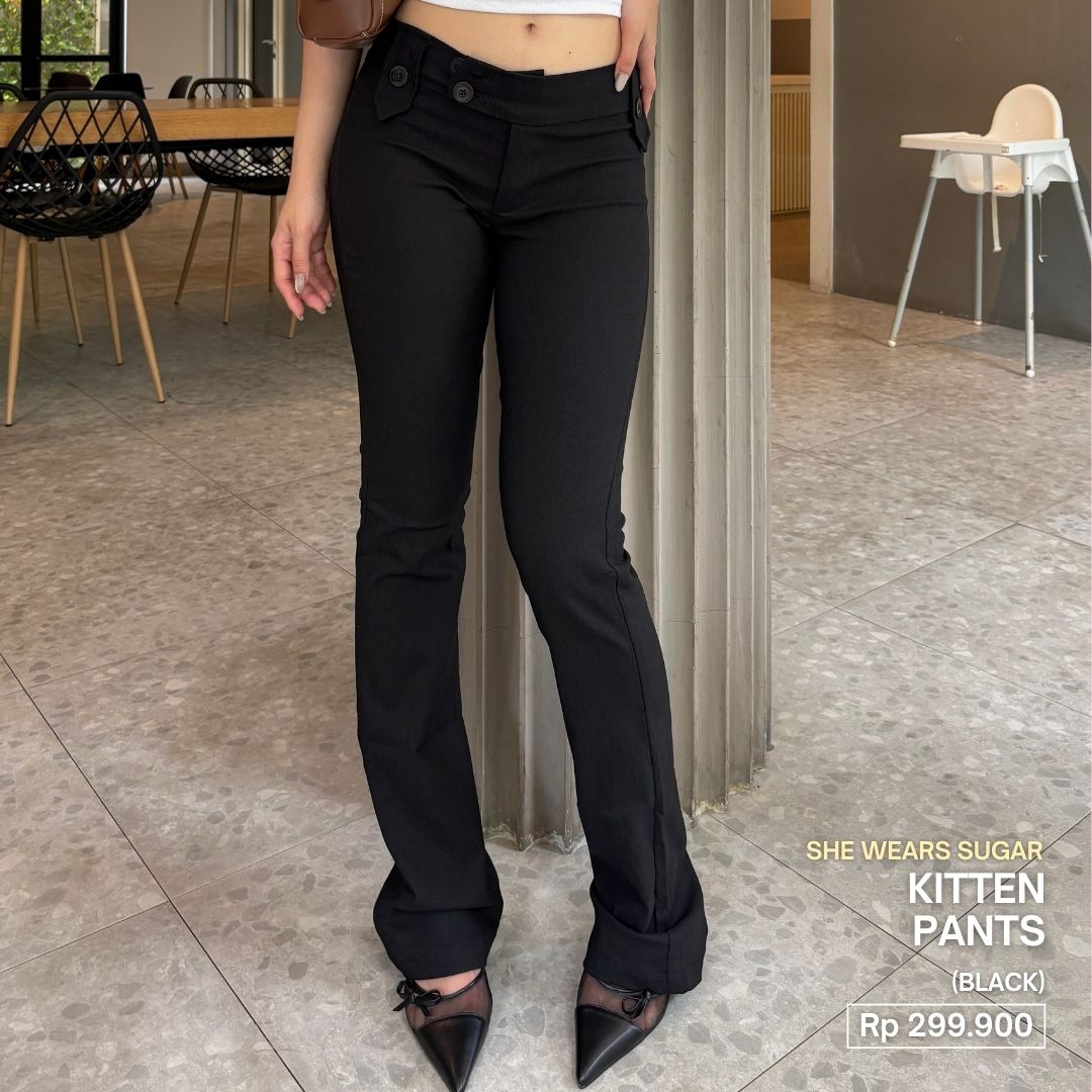 Shewearssugar - Kitten Pants | Celana Panjang Wanita | Bawahan Wanita | Celana Santai | Celana Casual Wanita | Celana Panjang Wanita Casual
