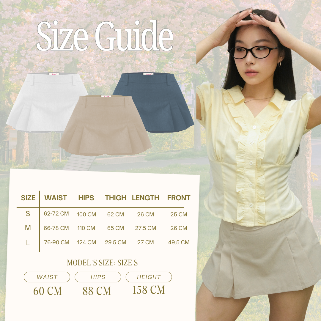 SHEWEARSSUGAR Meow Micro Pleated Skort | Rok Celana Pendek Wanita | Bawahan Wanita | Tennis Mini Skirt | Rok Pendek Golf | Korean Style Skirt | Rok Pendek Korea