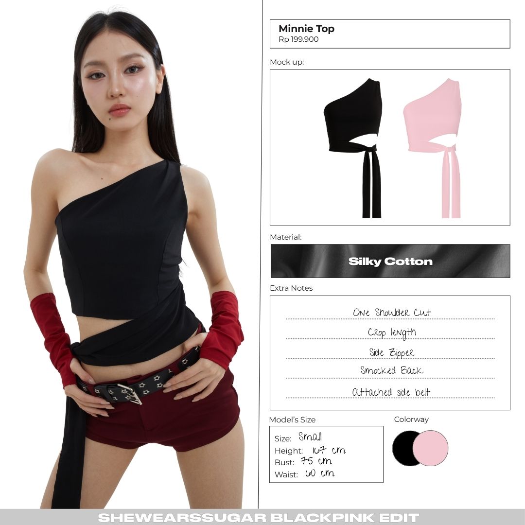 She Wears Sugar – Minnie Top | Atasan Wanita Stylish Baju Atasan Wanita Terbaru Y2K Top Korean Style Konser Outfit