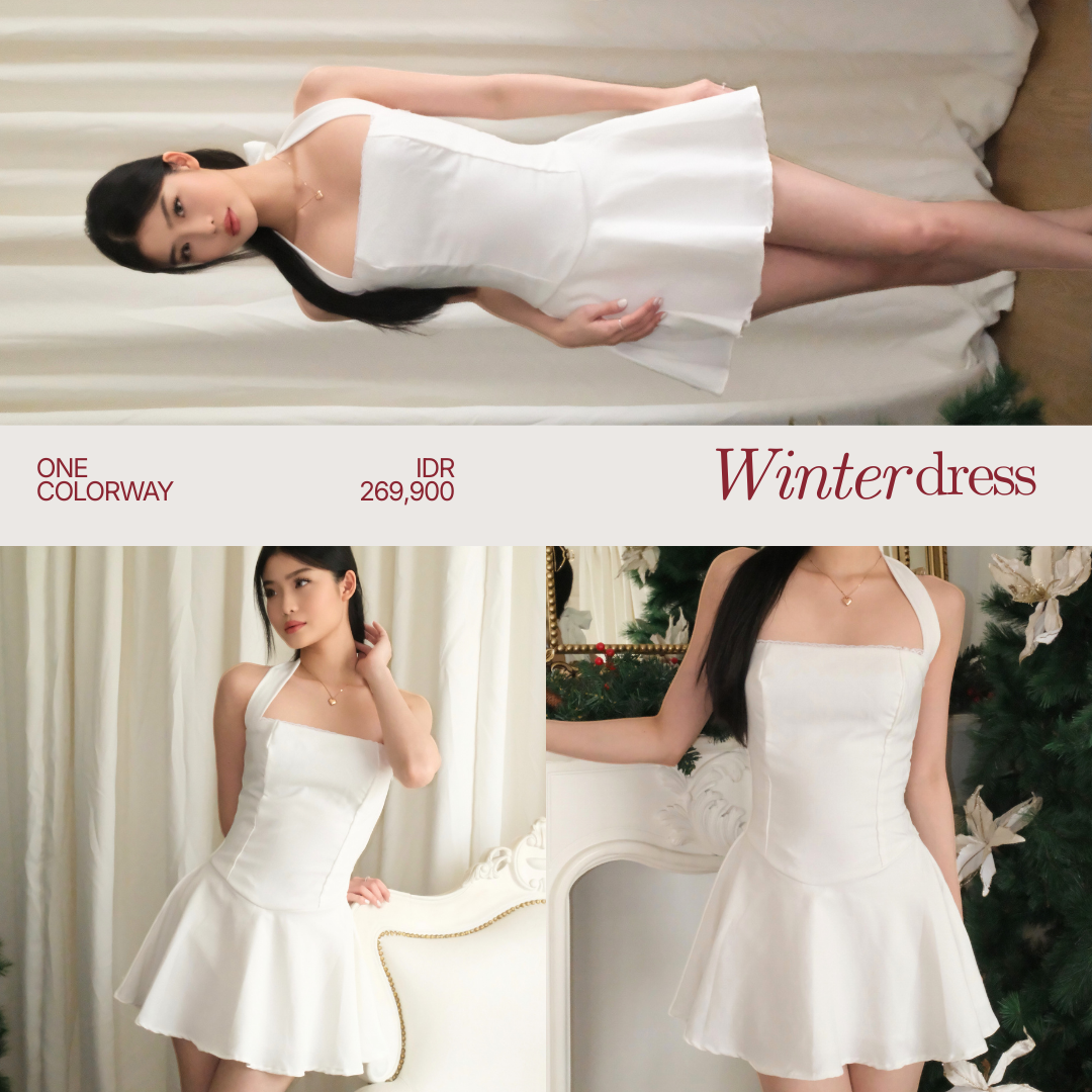 SHEWEARSSUGAR -- Winter Dress – Halter Mini Dress Wanita | Backless Party Dress | Christmas & Dinner Outfit | Coquette | Outfit Formal
