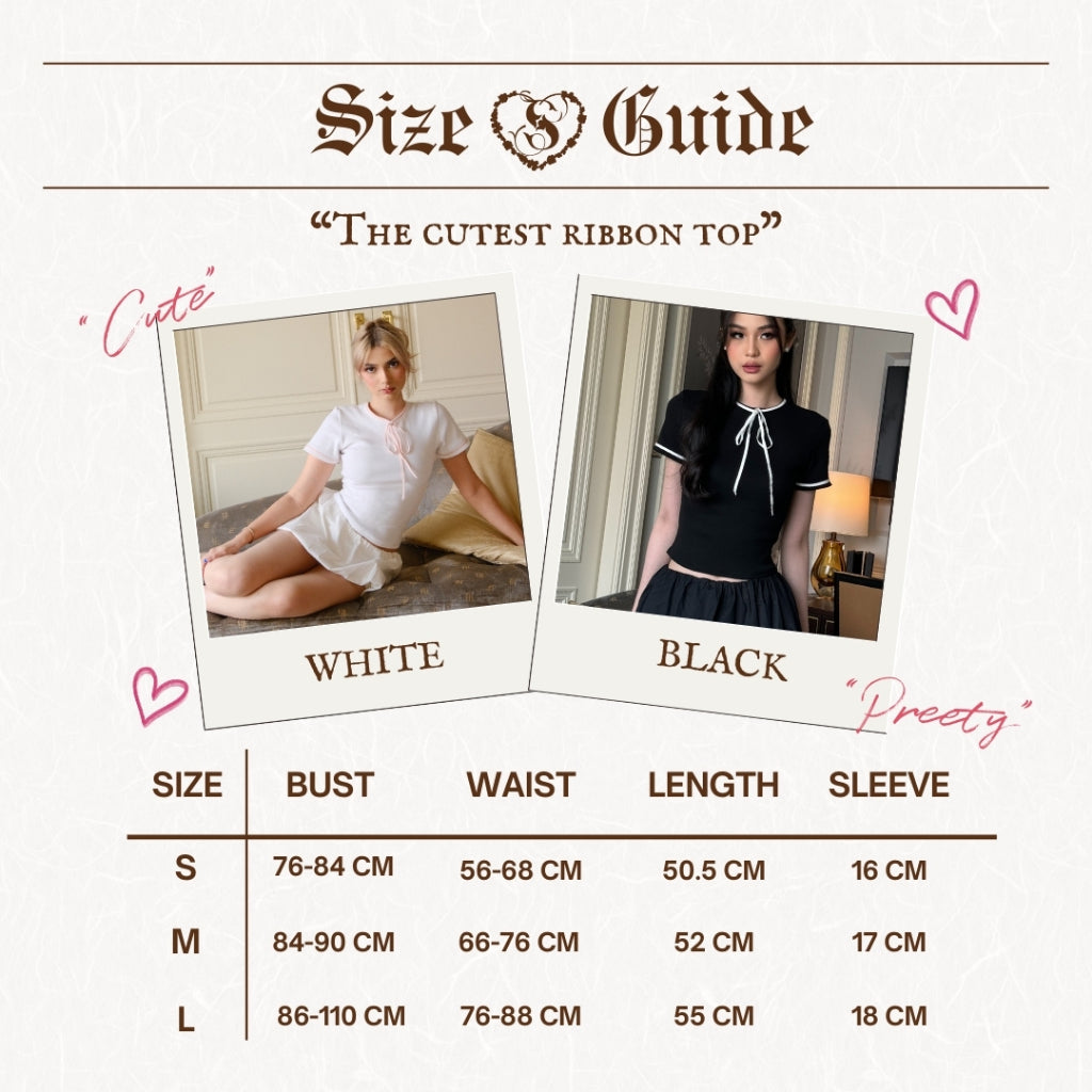 She Wears Sugar -- Shortcake Top | Atasan Wanita | Outfit Korea | Ribbon Top | Coquette Aesthetic