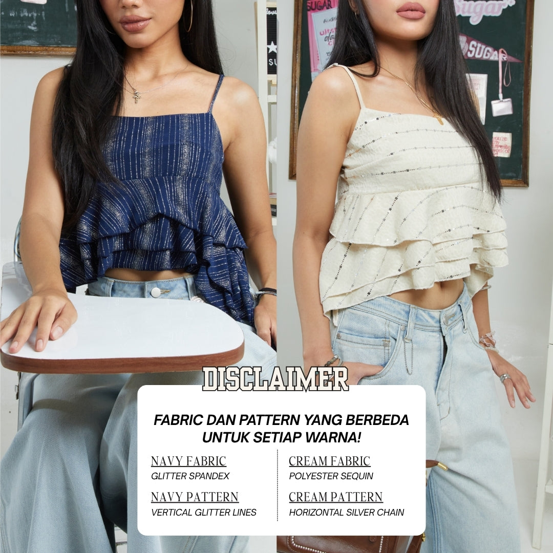 SHEWEARSSUGAR X VARREL RIEVERA — Varrel Sequin Tank | Atasan Wanita Crop