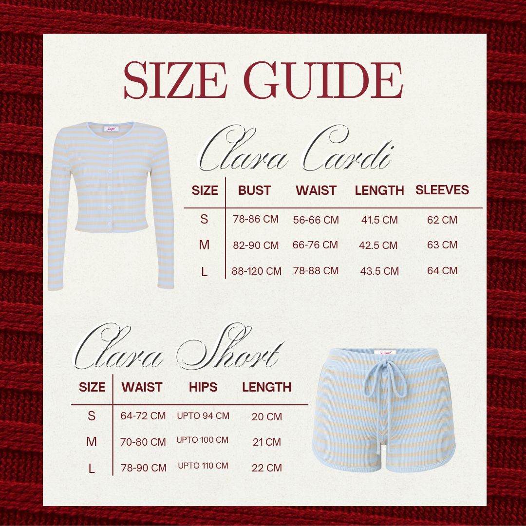 SHEWEARSSUGAR -- Clara Cardigan Set | Shorts | Garis - Garis | Crop Top