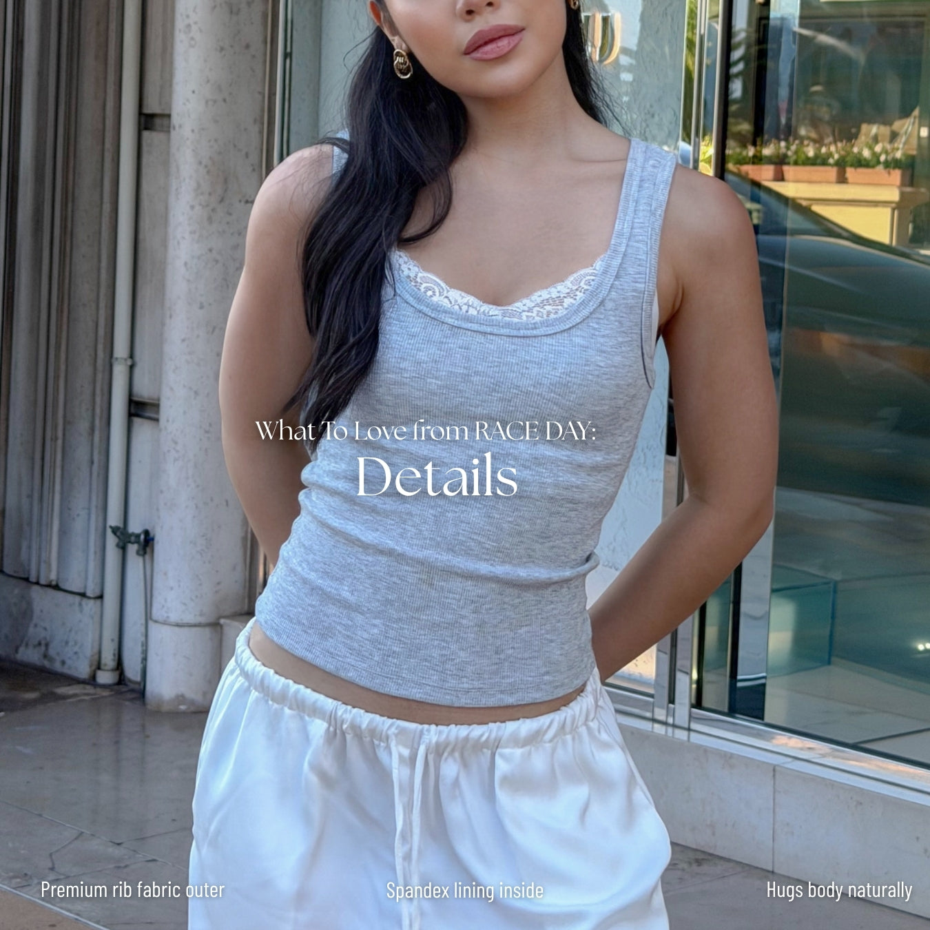 She Wears Sugar – Race Day Tank | Tank Top Wanita Set Inner Lace Tank Top Wanita Atasan Cewe Korean Style Fit Body Y2K Top Outfit