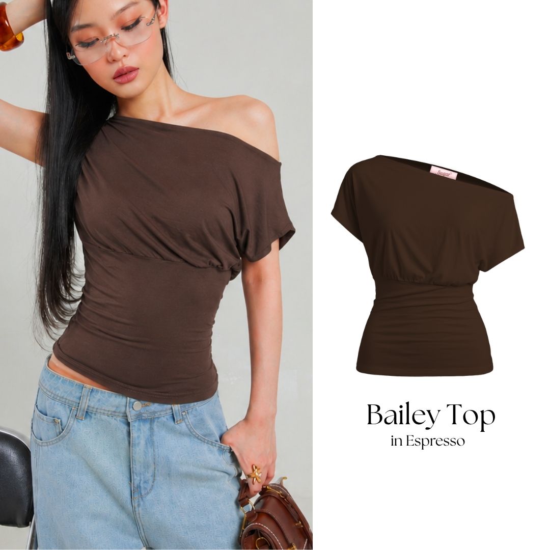 She Wears Sugar x Varrel Rievera – Bailey Fitted Top | Kaos Wanita Fitted Tee T Shirt Wanita Atasan Cewe Korean Style Fit Body