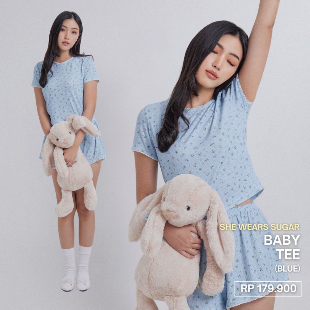 SHEWEARSSUGAR COZY -  BABY TEE | Pakaian Wanita | Top Wanita | Baju Korea | Coquette Outfit