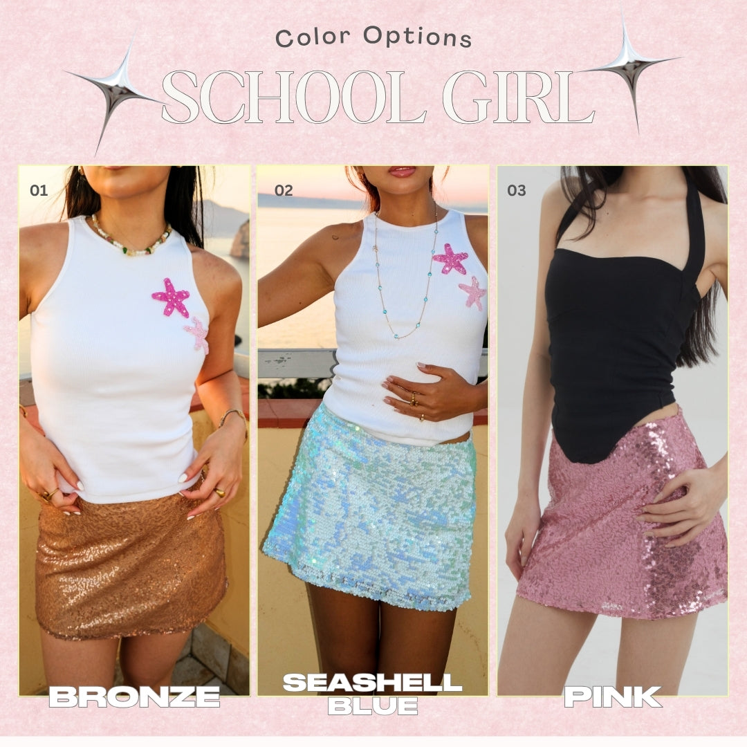 Shewearssugar - Mykonos Sequin Skirt | Sequin Skirt Wanita | Rok Celana Glitter Korea Style | Skort Party Night Outfit