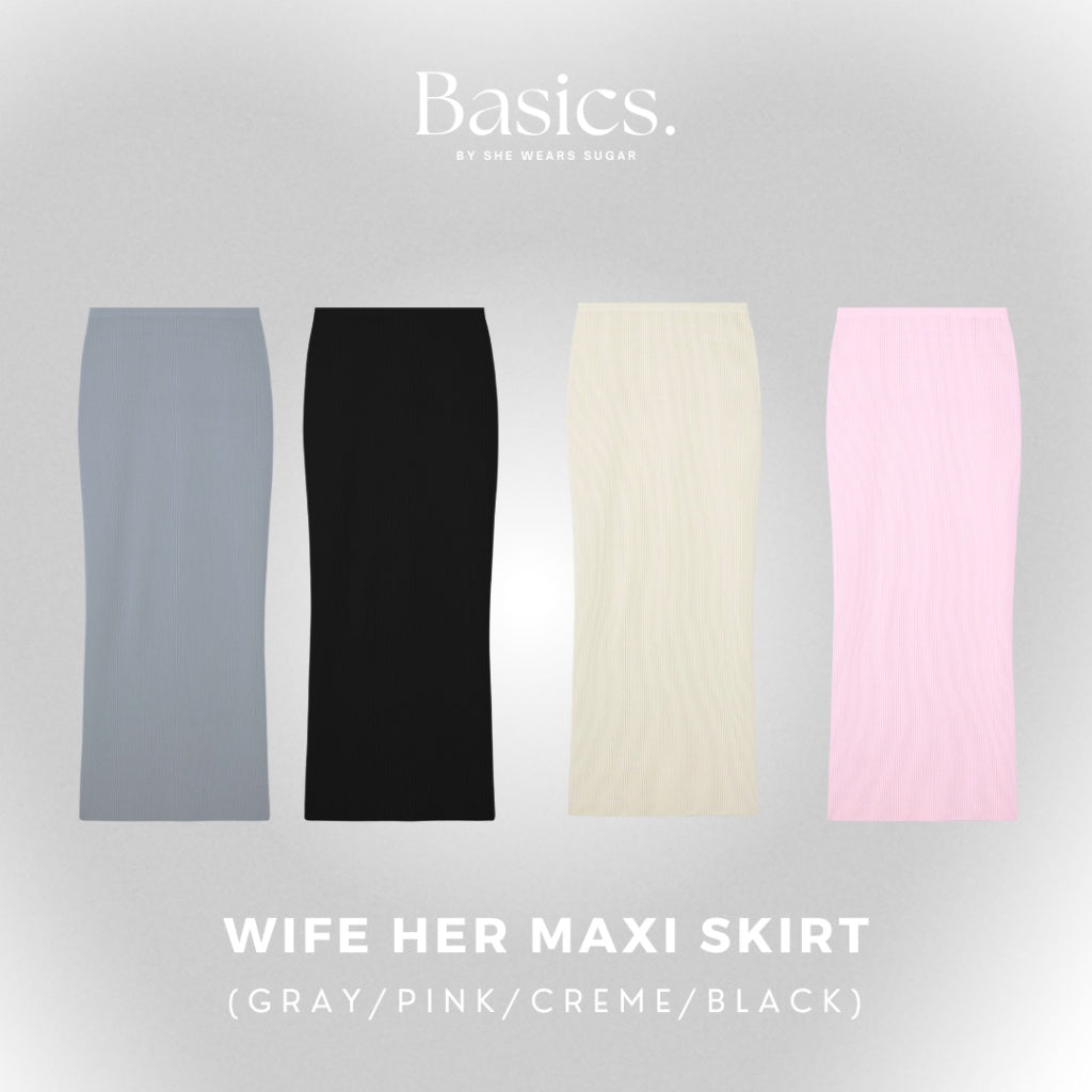 Sugar Basics - Wife Her Knitted Bodycon Maxi Skirt