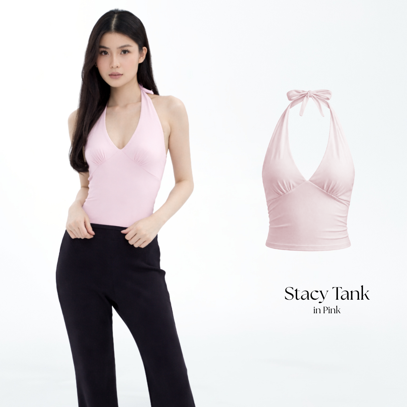She Wears Sugar – Stacy Top | Tank Top Wanita Halter Neck Top Baju Atasan Wanita Terbaru Atasan Cewe Korean Style Fit Body