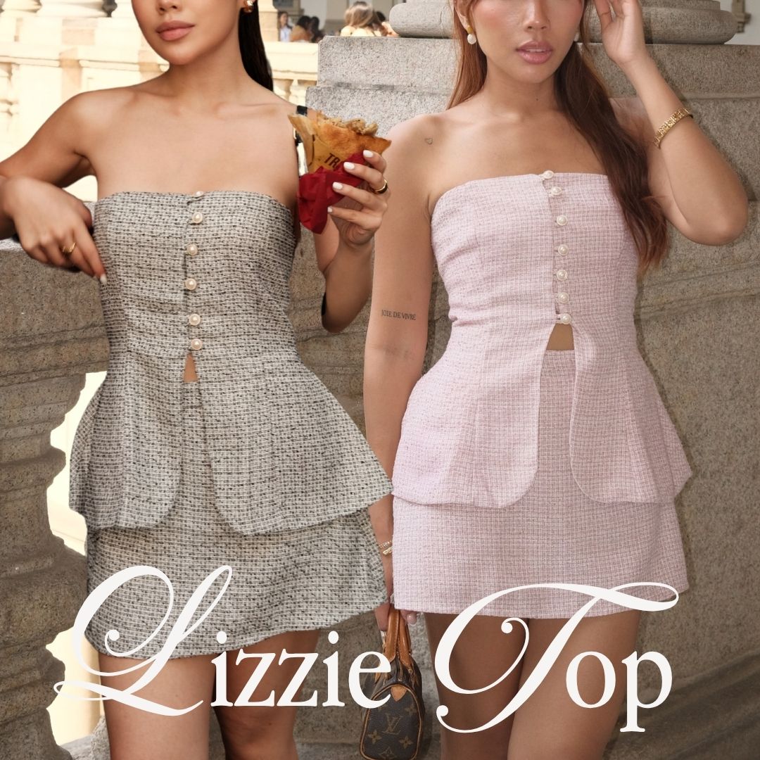 Shewearssugar - Lizzie Tweed Top | Pakaian Wanita | Atasan Wanita | Coquette Top