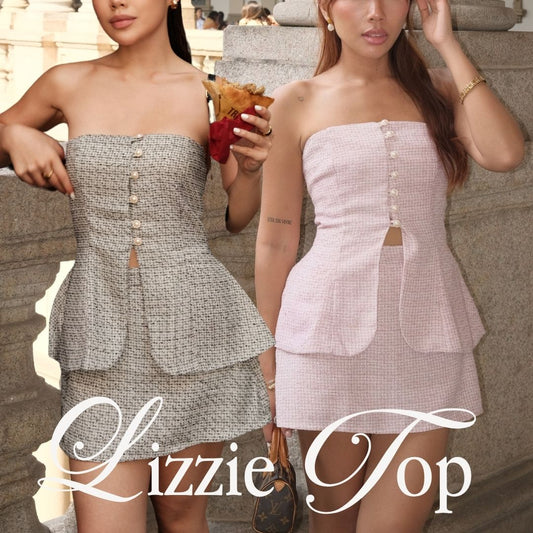 Shewearssugar - Lizzie Tweed Top | Pakaian Wanita | Atasan Wanita | Coquette Top