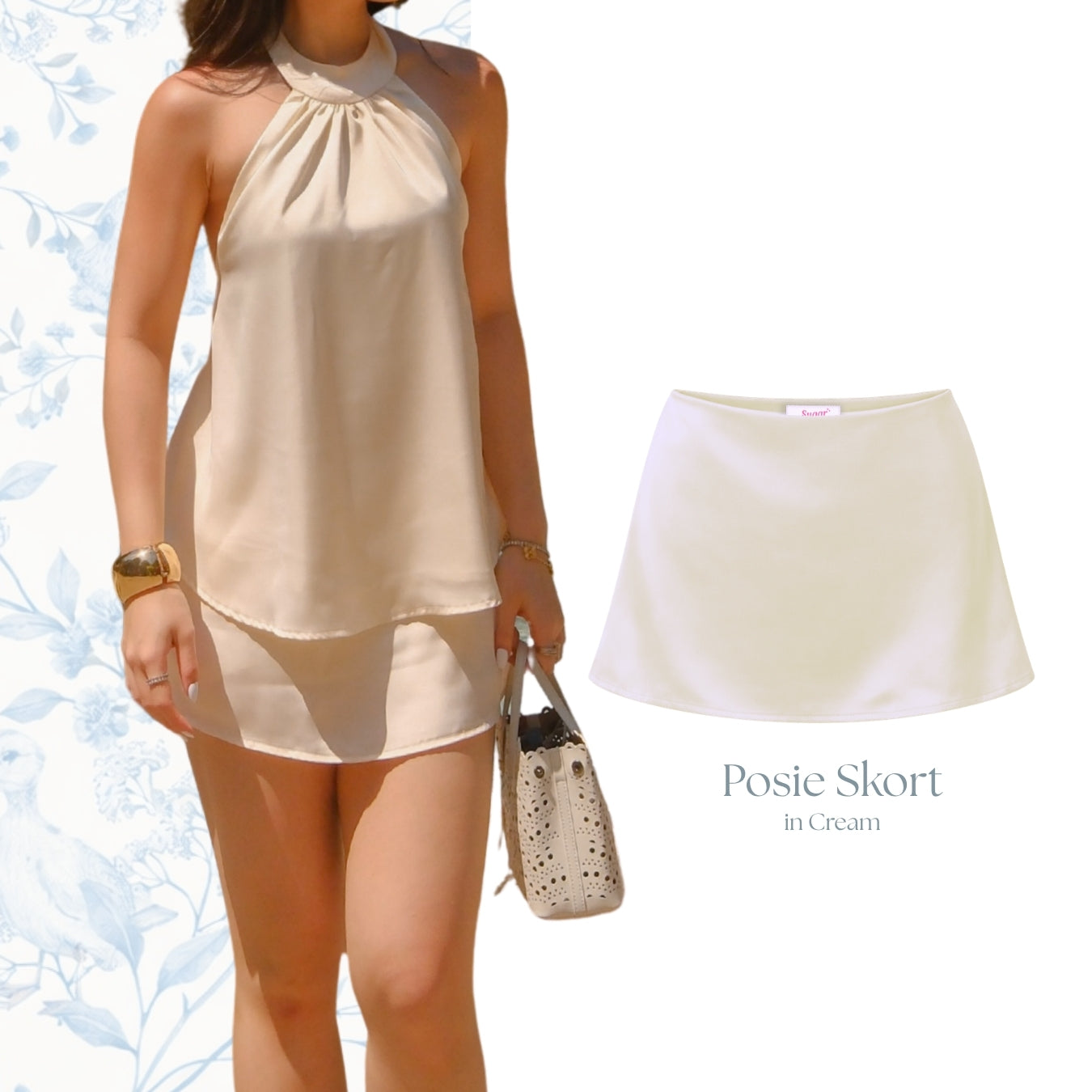 She Wears Sugar x Isabella – Posie Micro Skort | Skort Wanita Low Waist Mini Rok Celana Y2K Outfit Fit Body