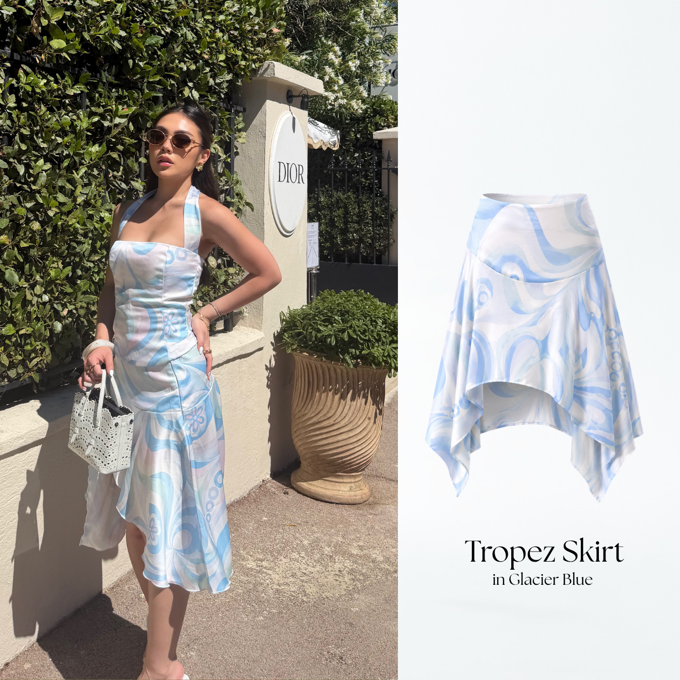 She Wears Sugar – Tropez Baby Skirt | Ruffle Skirt Asymmetrical Satin Korean Style Beachwear Coquette Outfit