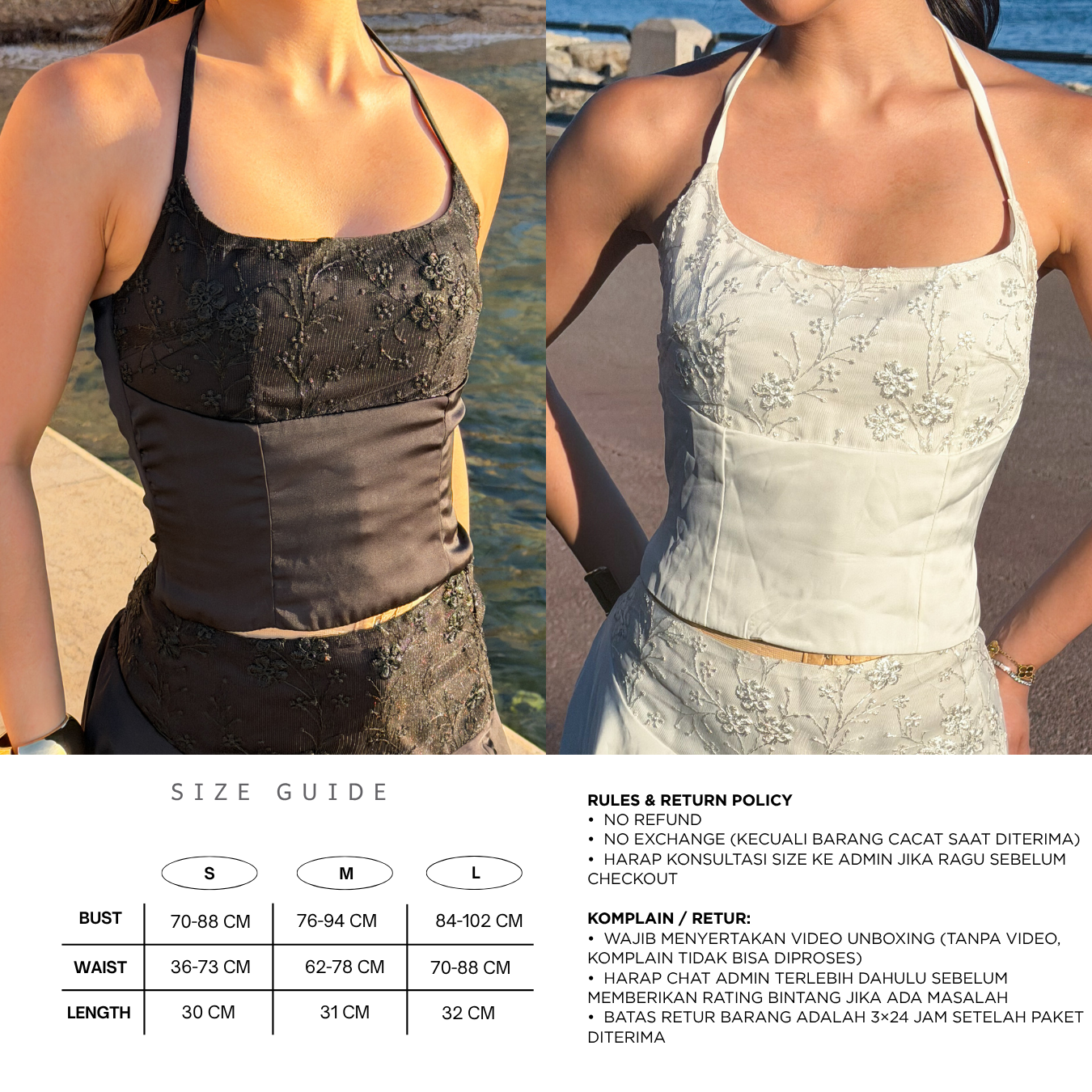 She Wears Sugar -- Riviera Halter Tank | Halter Neck Top Wanita Coquette Lace Top Tank Top Wanita Atasan Wanita Korean Style Fit Body