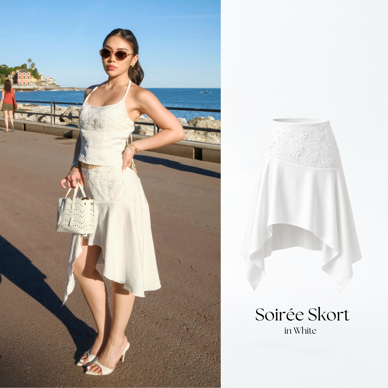 She Wears Sugar – Soiree Assymetric Skirt | Satin Skirt Asymmetrical Lace Detail Korean Style Coquette Outfit Rok