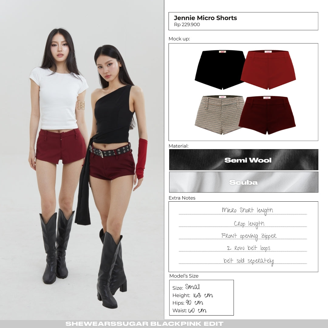 She Wears Sugar – Jennie Micro Short | Celana Wanita Hotpants Jeans Y2K Outfit Korea Korean Style Konser Outfit